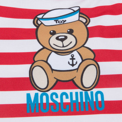 Girls Red Striped Bathing Suit