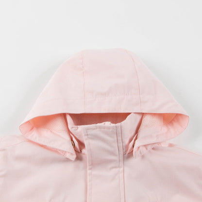 Girls Light Pink Blue Solid Jacket