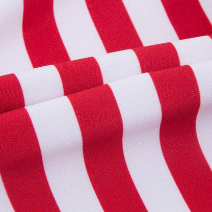 Girls Red Striped Bathing Suit