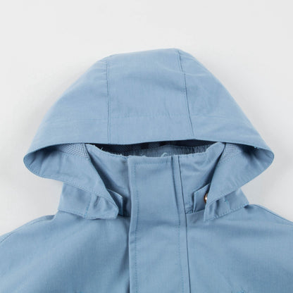 Girls Light Cerulean Blue Solid Jacket
