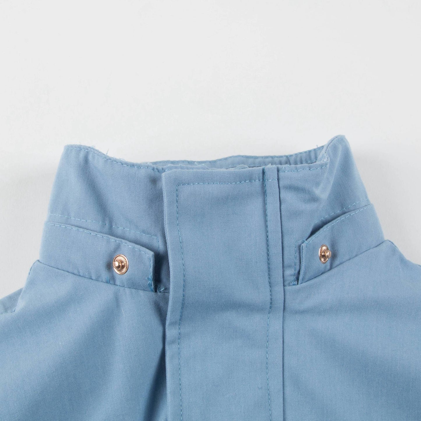 Girls Light Cerulean Blue Solid Jacket