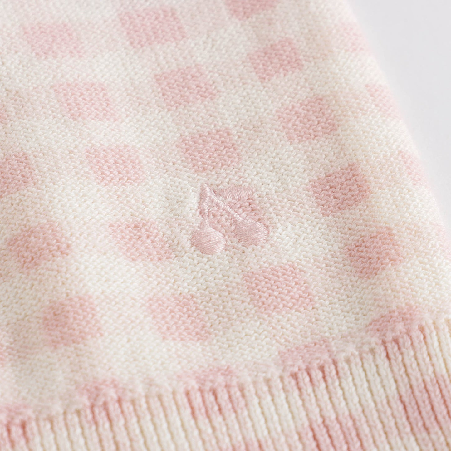 女童粉色格子棉开衫