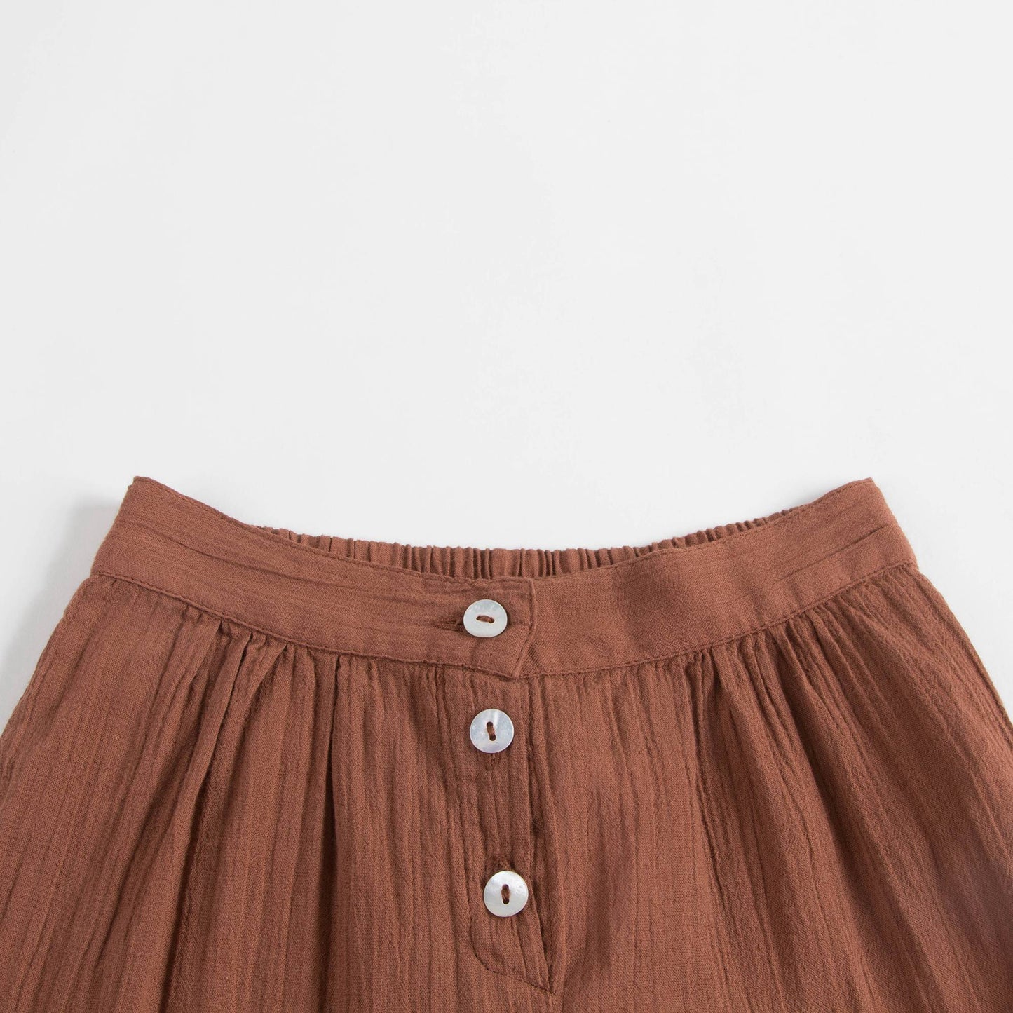 Girls Chocolate Brown Cotton Trousers