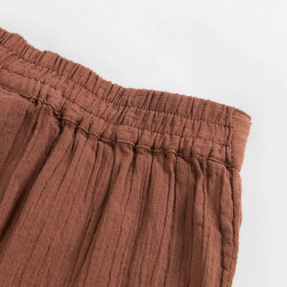 Girls Chocolate Brown Cotton Trousers