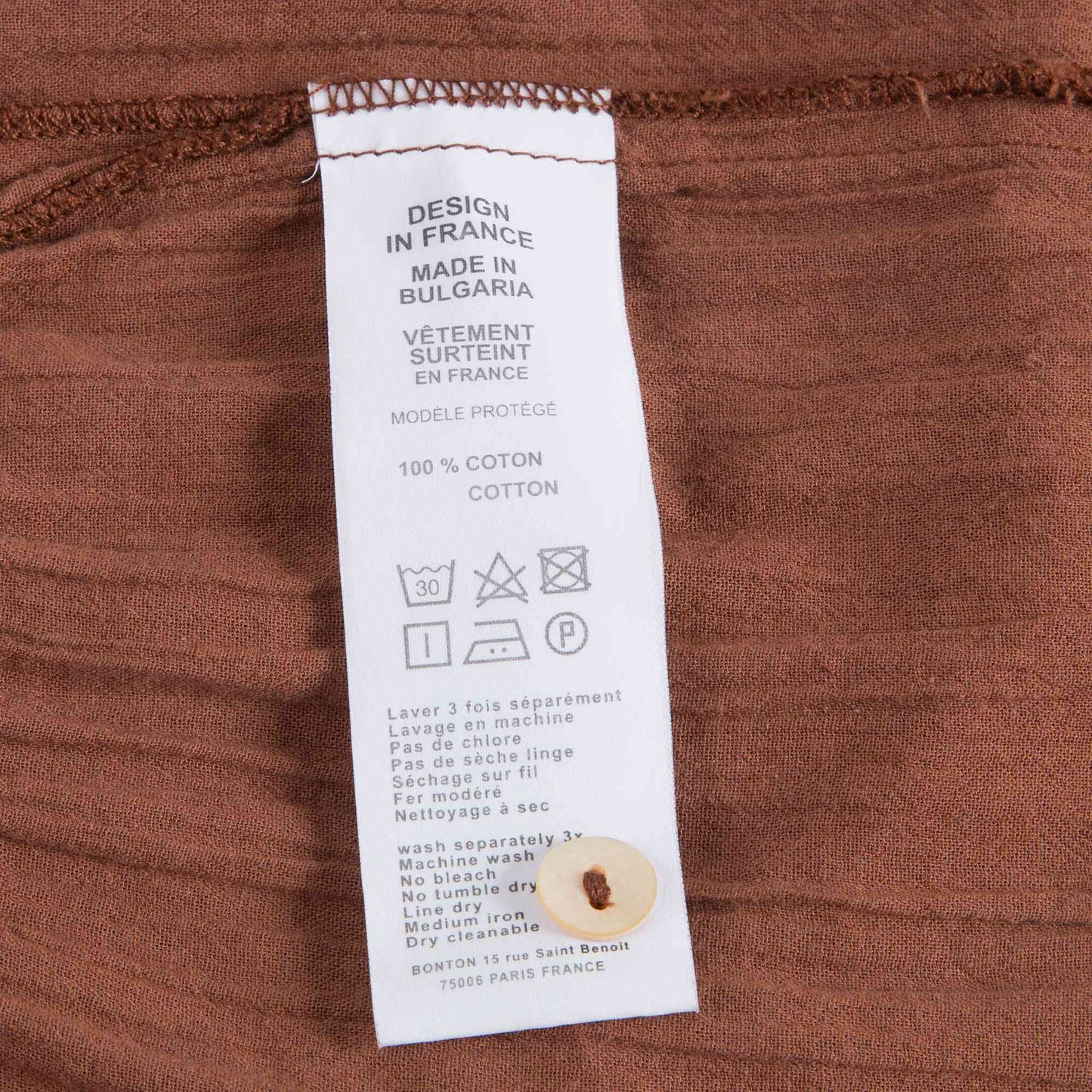 Girls Chocolate Brown Cotton Trousers