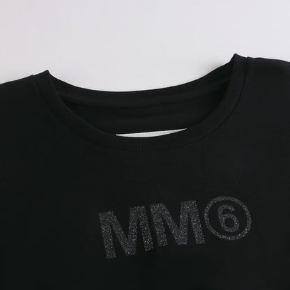 女童黑色Logo棉T恤