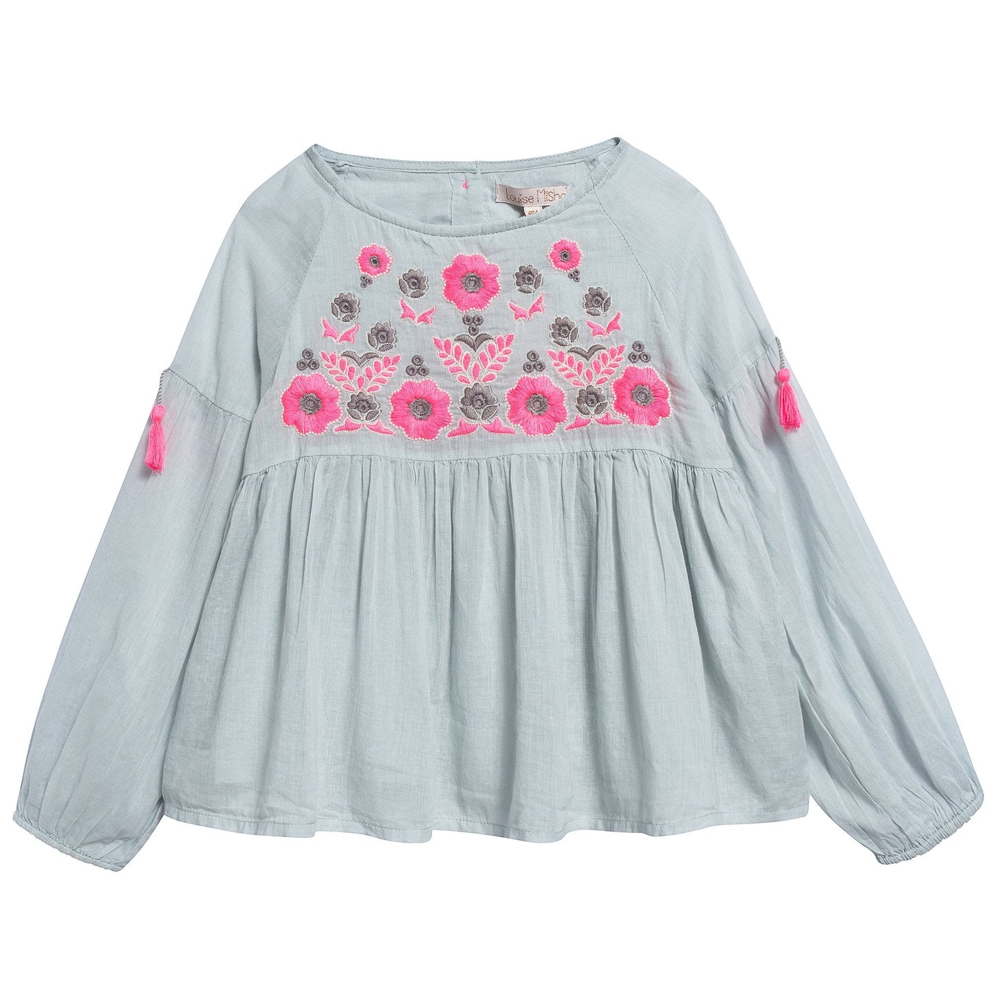 Girls Silver Blue"Sarah" Blouse