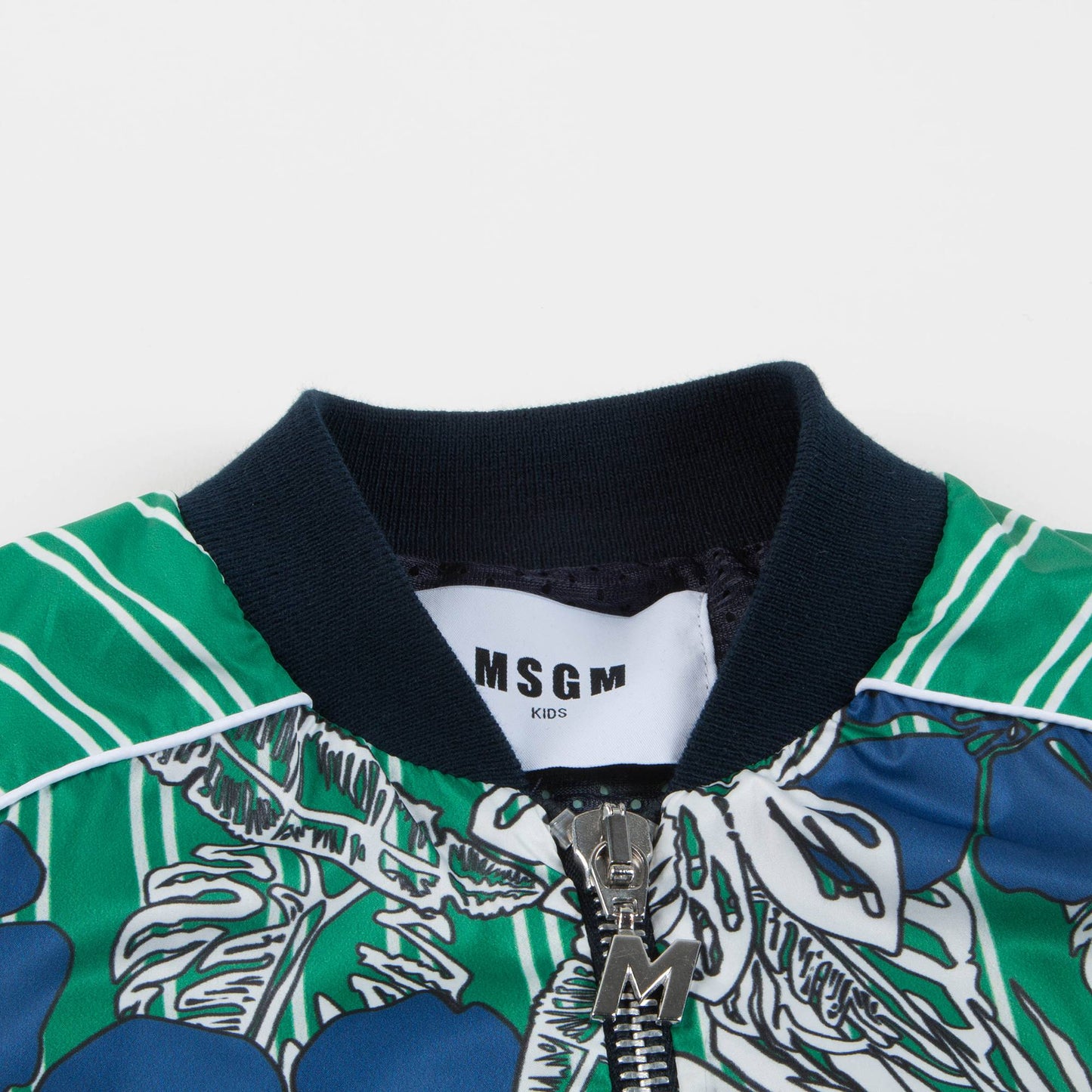 Boys Black & Green Nylon Bomber Jacket