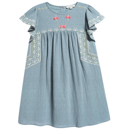 Girls Silver Blue "Numidie" Dress