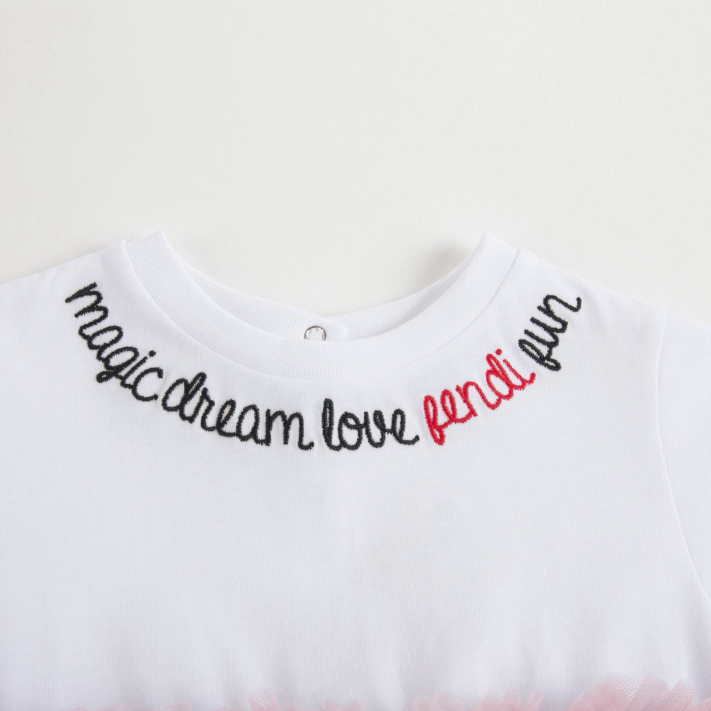 Baby Girls White & Rose Cotton Dress