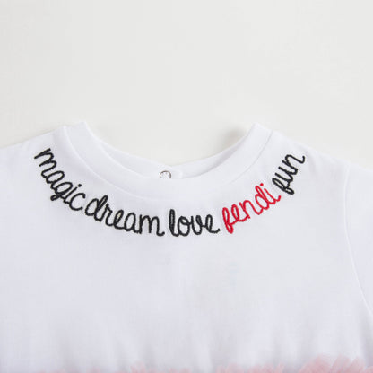 Baby Girls White & Rose Cotton Dress
