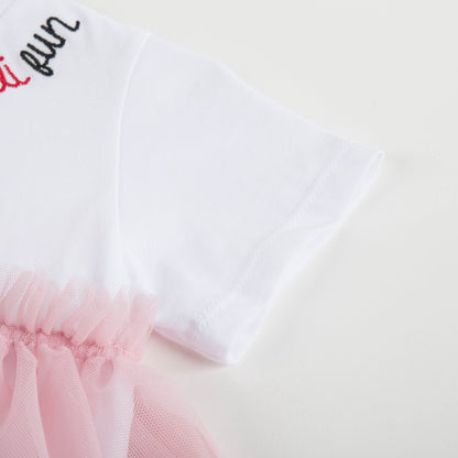 Baby Girls White & Rose Cotton Dress