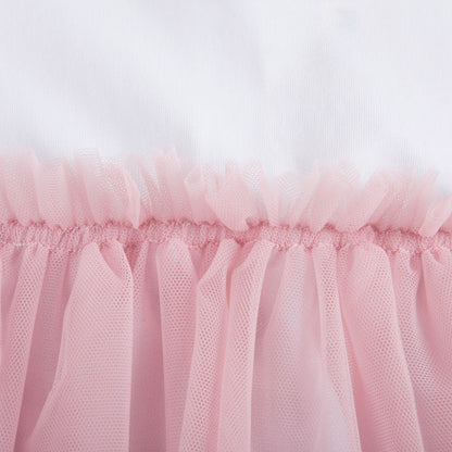 Baby Girls White & Rose Cotton Dress