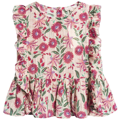 Girls White Flower "Arumai" Top
