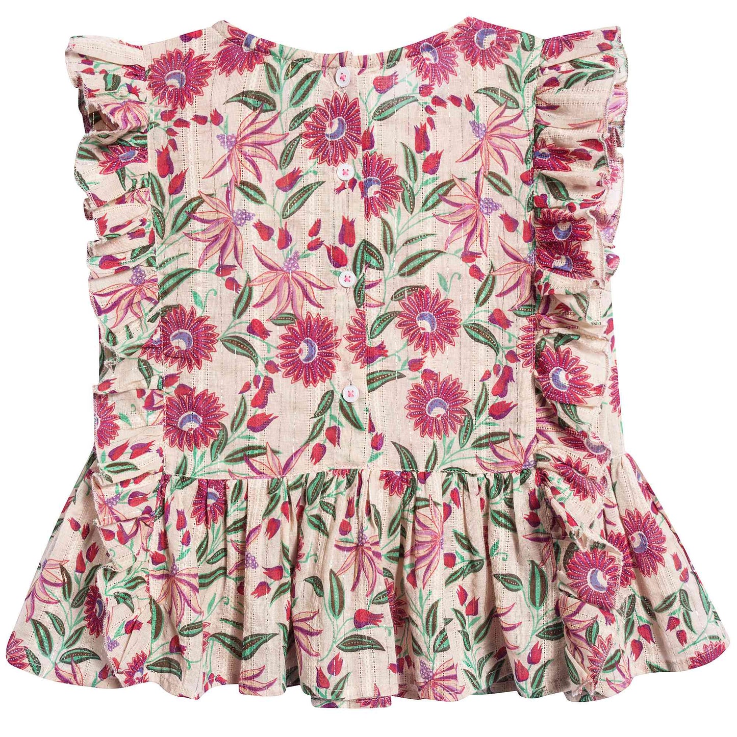 Girls White Flower "Arumai" Top