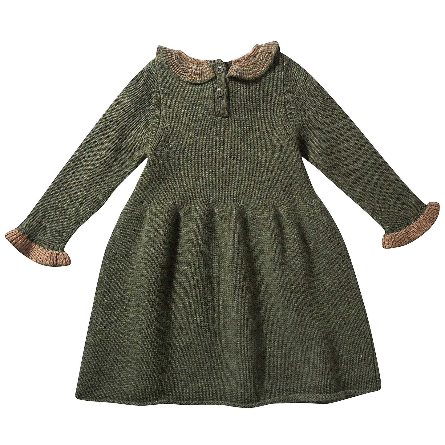 Baby Girls Dark Green Knitted Dress