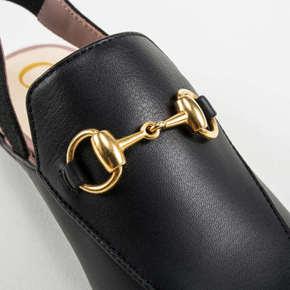 Boys & Girls Black Leather Sandals