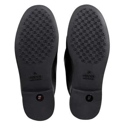 Boys & Girls Black Leather Sandals
