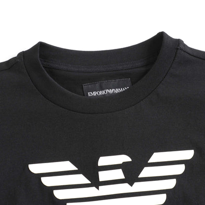 Boys Black Logo Cotton Shirt