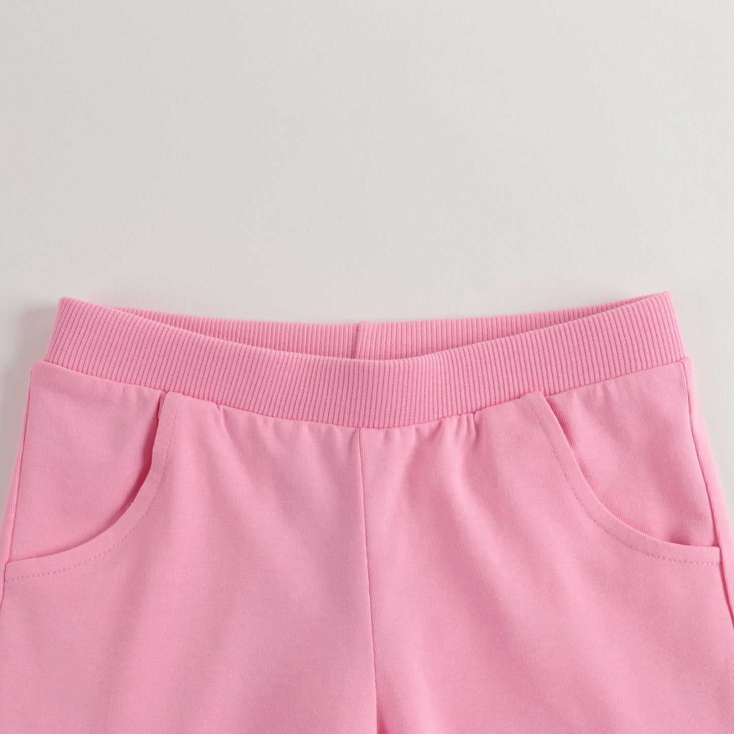 Baby Boys & Girls Ivory & Pink Cotton Shorts Set