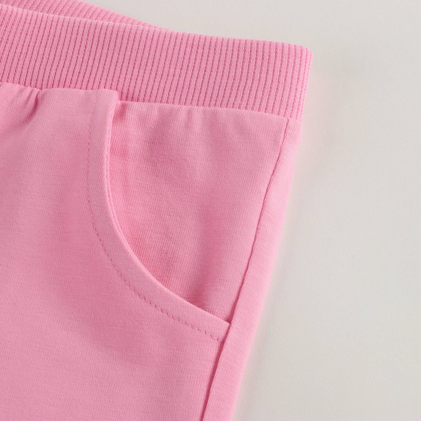 Baby Boys & Girls Ivory & Pink Cotton Shorts Set