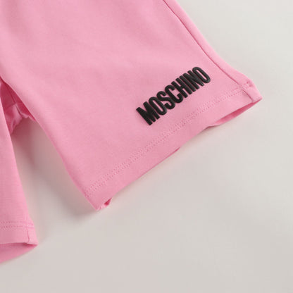 Baby Boys & Girls Ivory & Pink Cotton Shorts Set