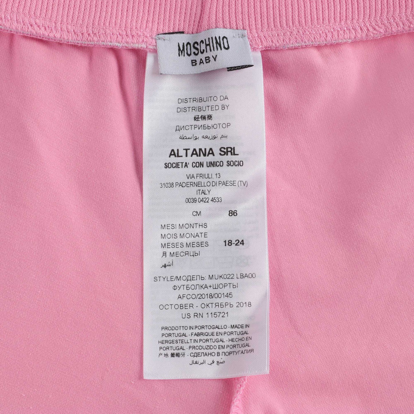 Baby Boys & Girls Ivory & Pink Cotton Shorts Set