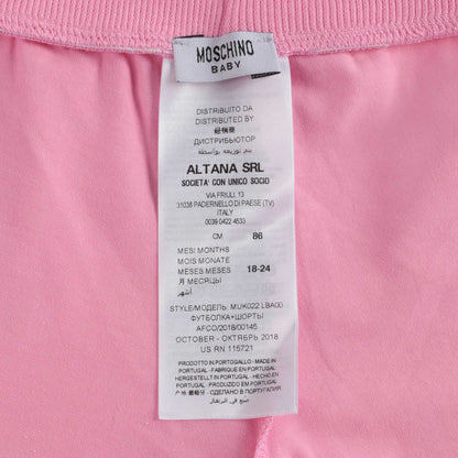 Baby Boys & Girls Ivory & Pink Cotton Shorts Set