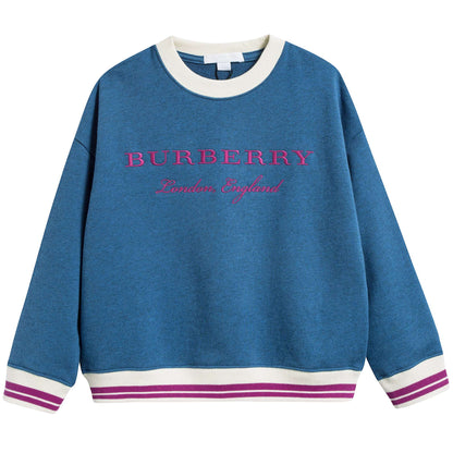 Girls Hydrangea Blue Cotton Sweatshirt