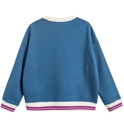 Girls Hydrangea Blue Cotton Sweatshirt
