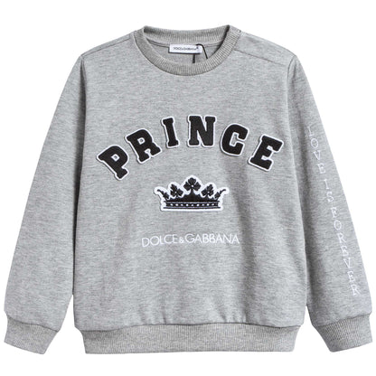 Baby Boys Melange Grigi Cotton Sweatshirt