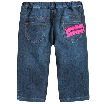 Baby Girls Blue Jean Cotton Trousers