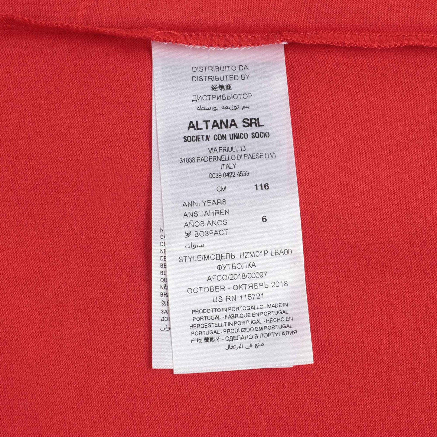 Boys & Girls Red Logo Cotton Top