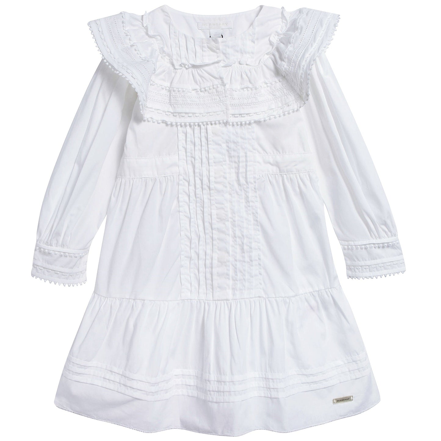 Girls White Cotton Dress