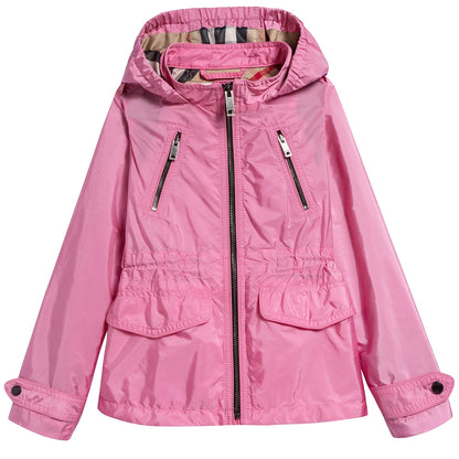 Girls Peony Pink Polyamide Outerwear