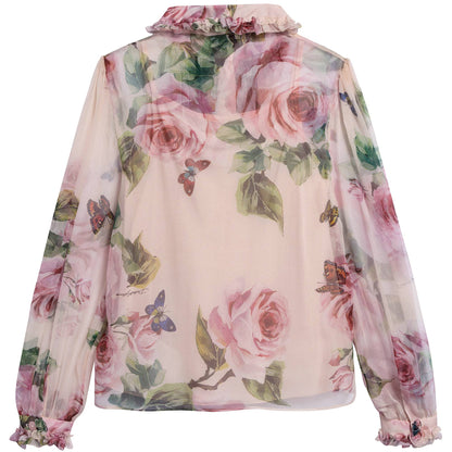 Girls Ping Rose Silk T-shirt