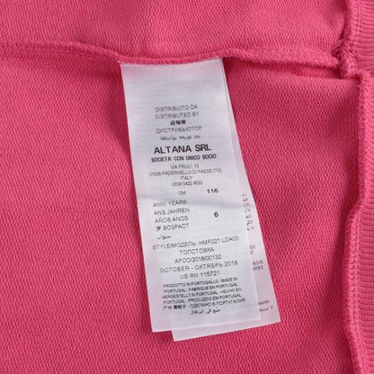 Girls Fuxia Teddy Hooded Cotton Sweatshirt