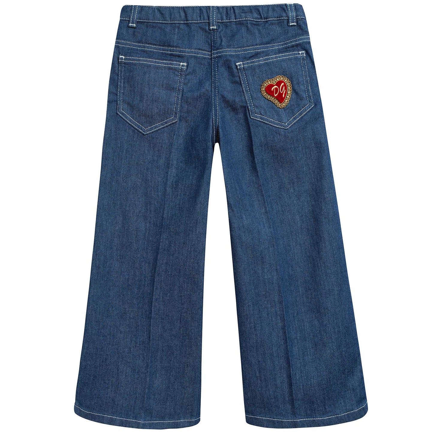 Girls Blue Scurissimo Cotton Broad Leg Pants