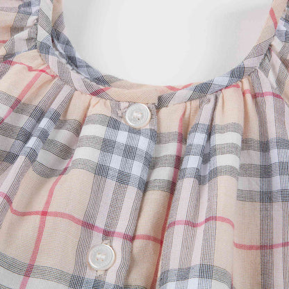 Baby Girls Pale Stone Cotton Dress