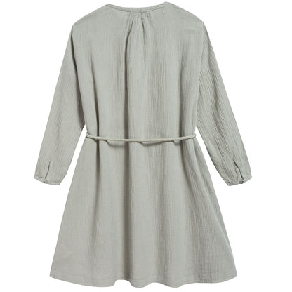 Girls Egret Cotton Woven Dress