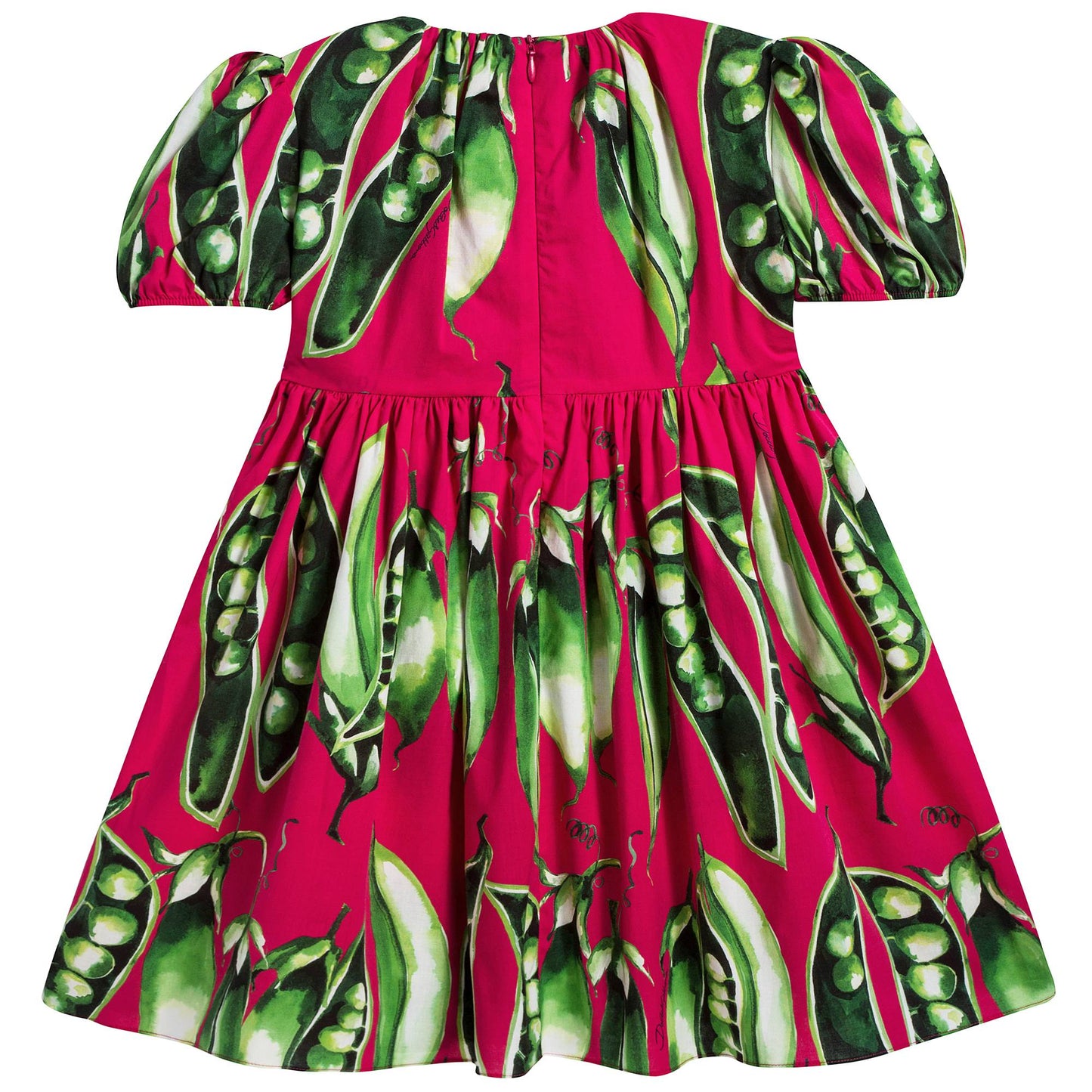 Girls Pink Peas Dress Set