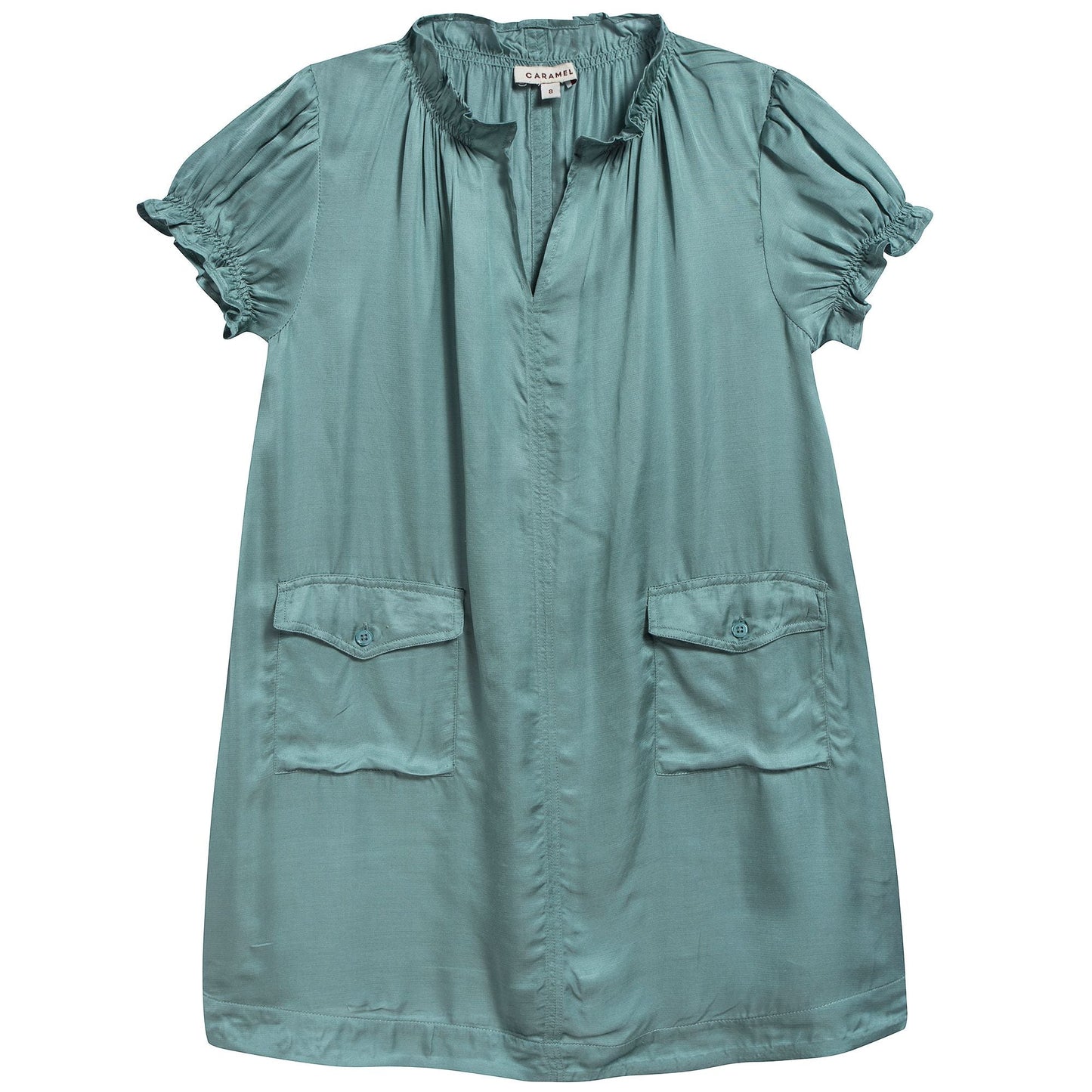 Girls Dusty Turquoise Woven Dress