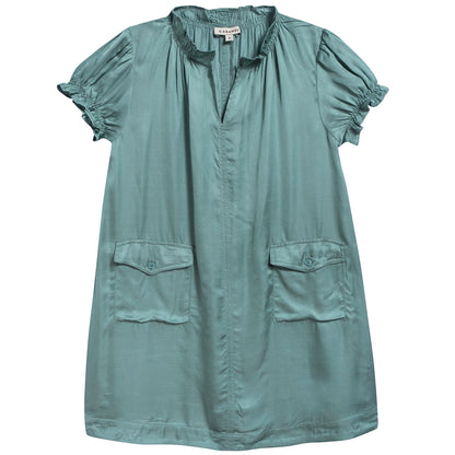 Girls Dusty Turquoise Woven Dress