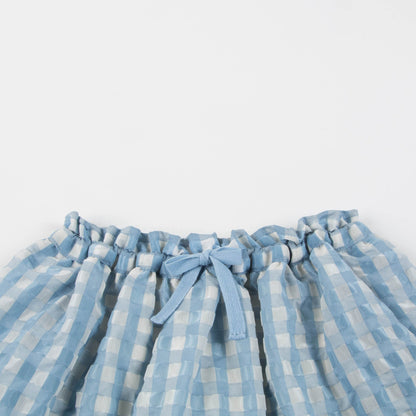 Girls Pale Blue Woven Skirt