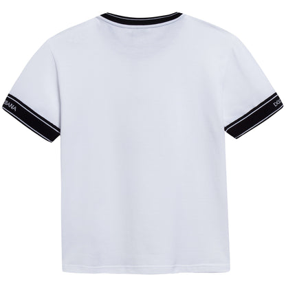 Boys White Logo Cotton T-shirt
