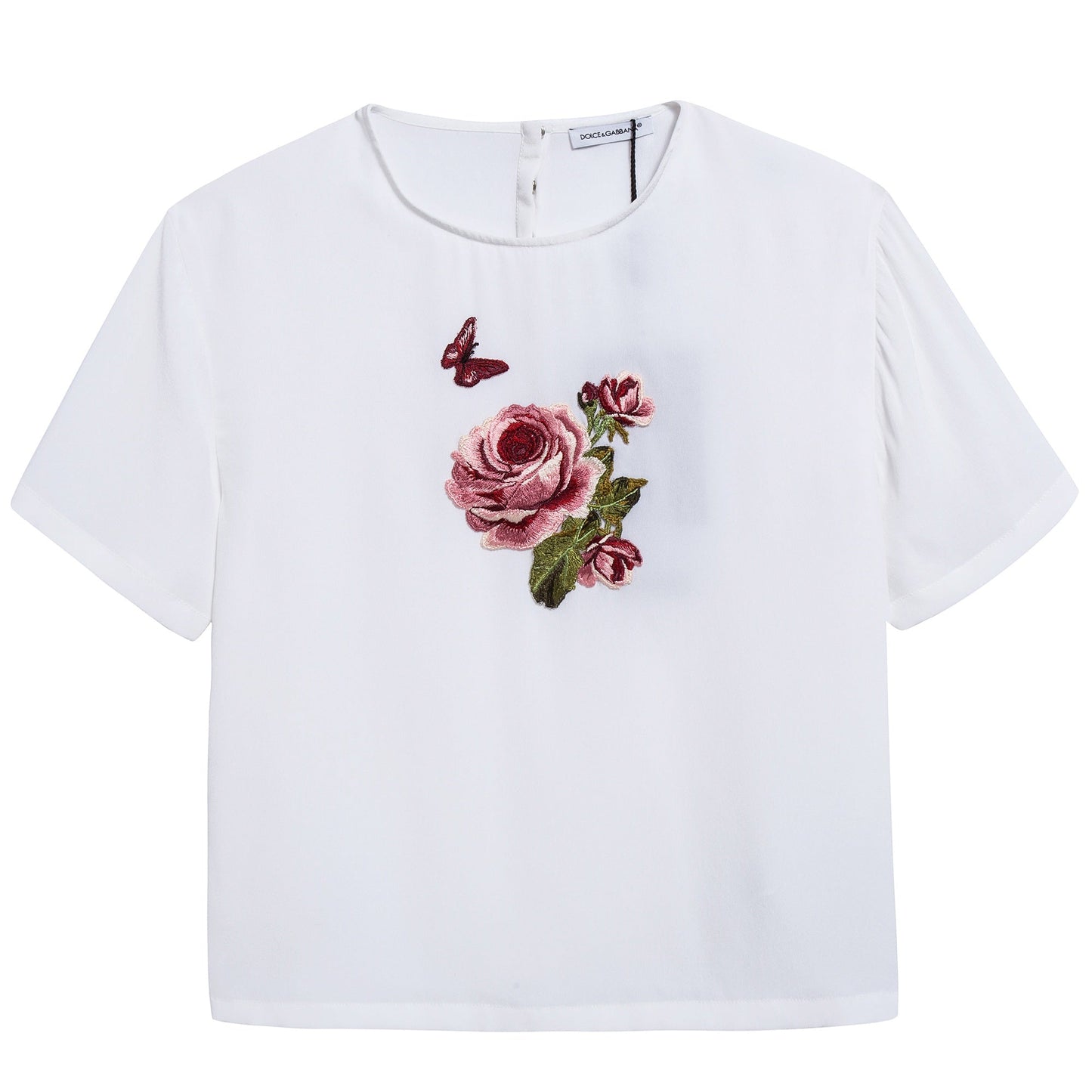 Girls White Rose T-shirt
