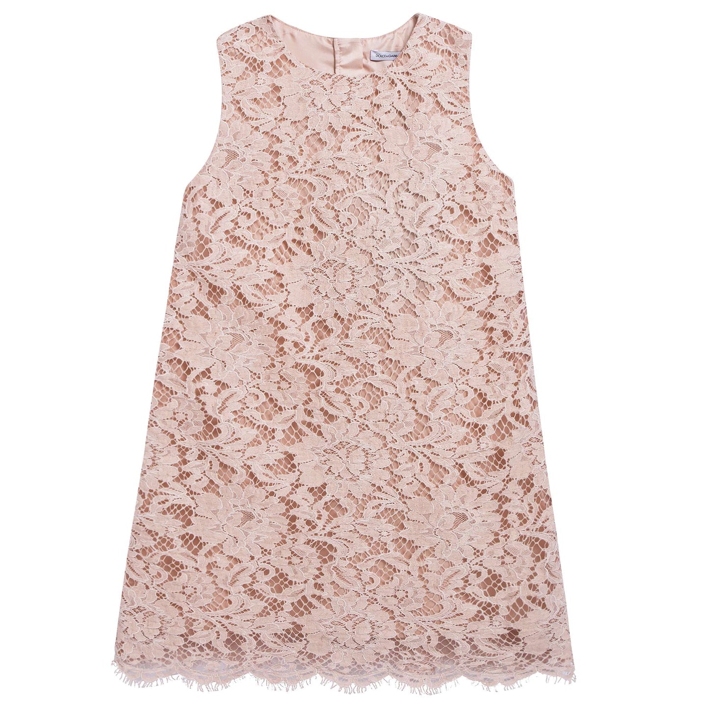 Girls Pink Lace Dress