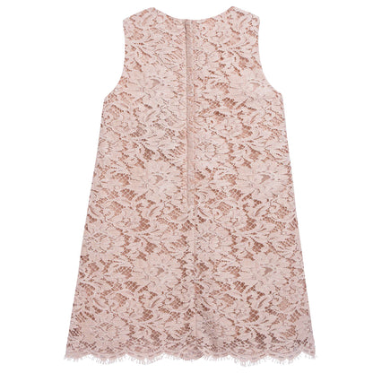 Girls Pink Lace Dress