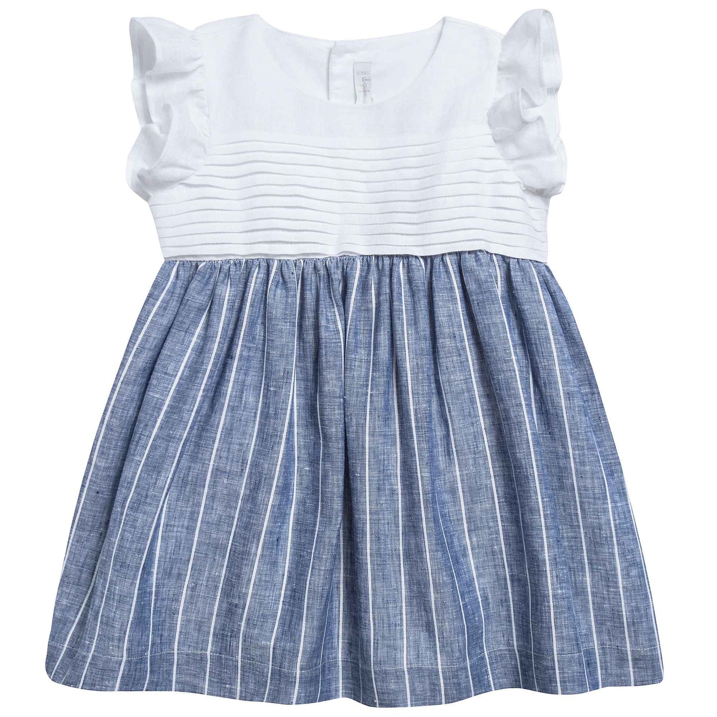 Baby Girls Electric Blue & White Dress