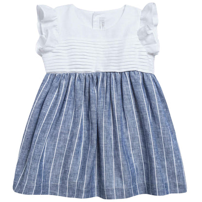 Baby Girls Electric Blue & White Dress